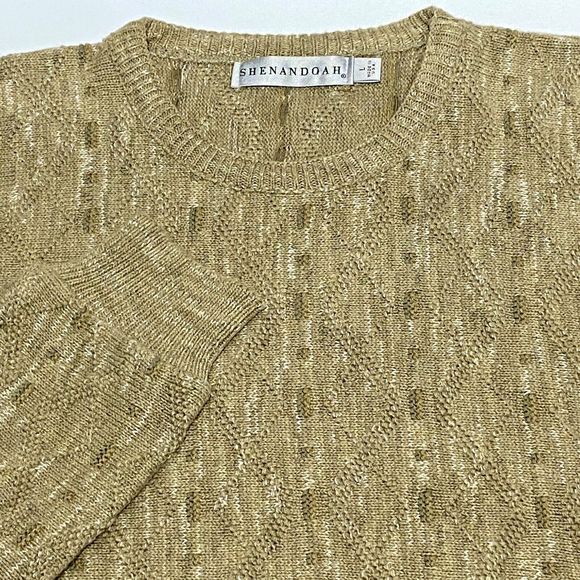 Shenandoah Vintage Sweater Mens L, Brown Textured Diamond Knit Cosby 90s Grandpa - Picture 1 of 9